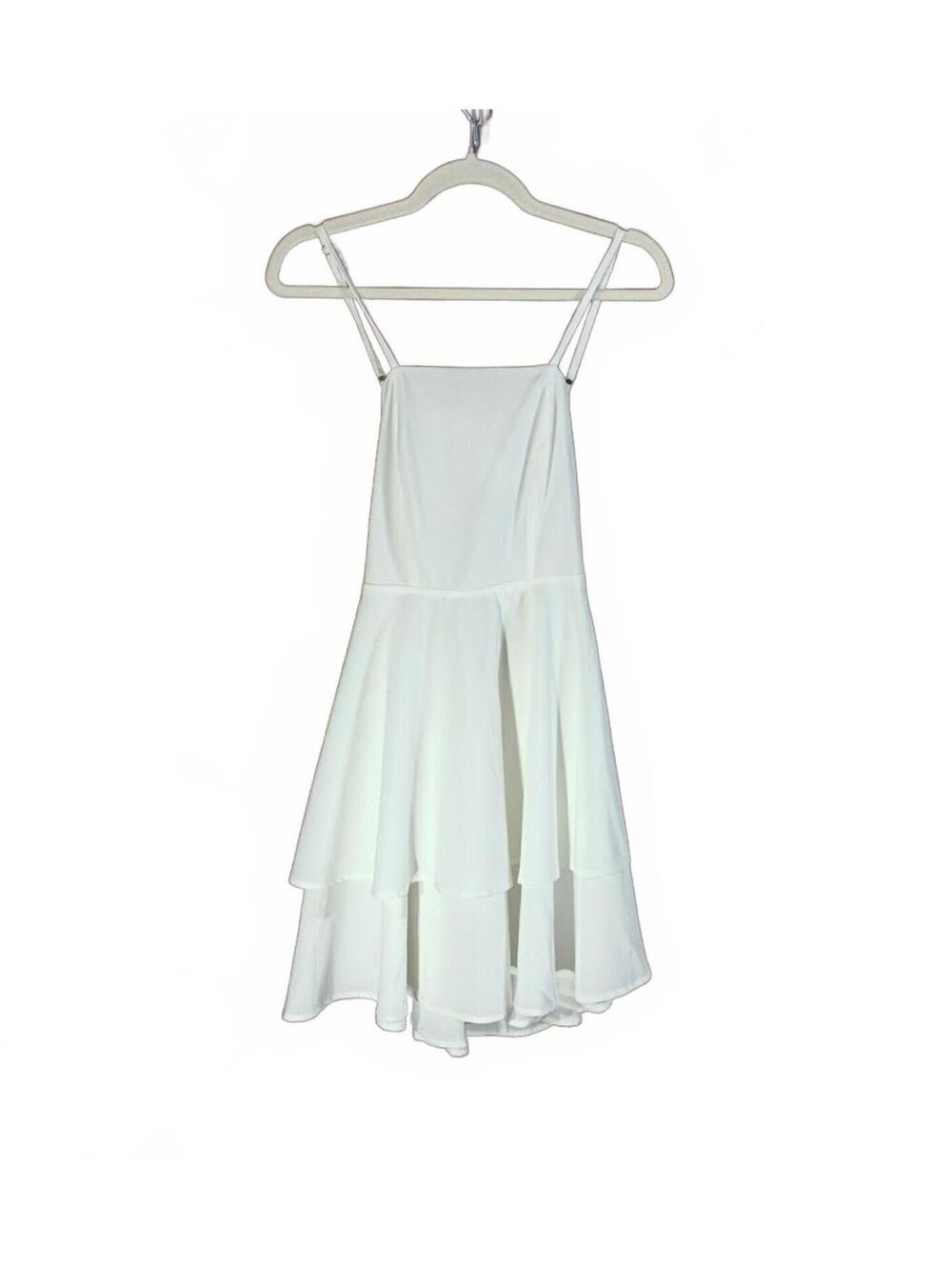White Spaghetti Strap Dress with Bow Back Detail Size S